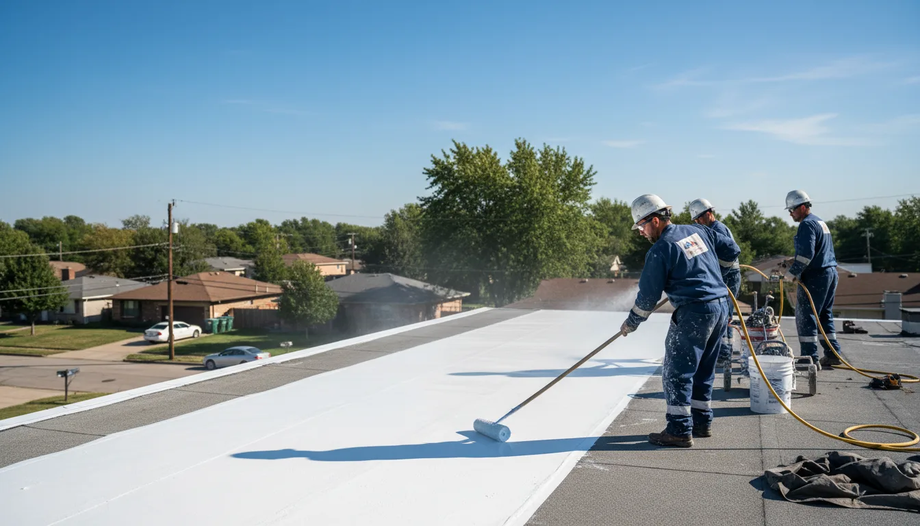 Commercial roof coating in Russell, IL near me